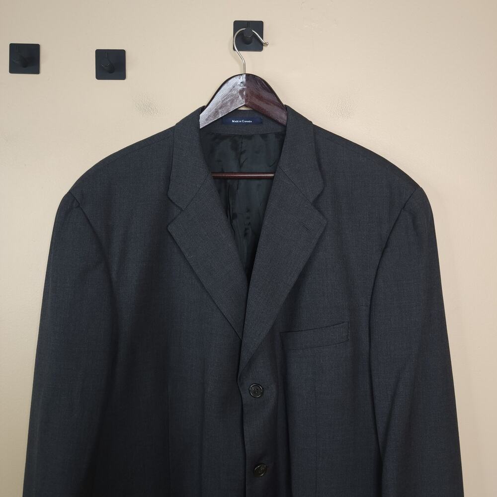 Chaps Wool Blend Three Button Blazer In Navy Size… - image 2